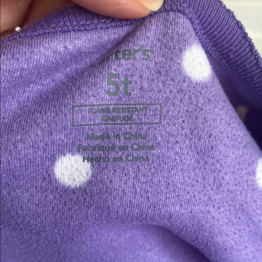 Carter’s Purple Polka Dot Toddler Girl’s Onesie Size 5T - Picture 9 of 10